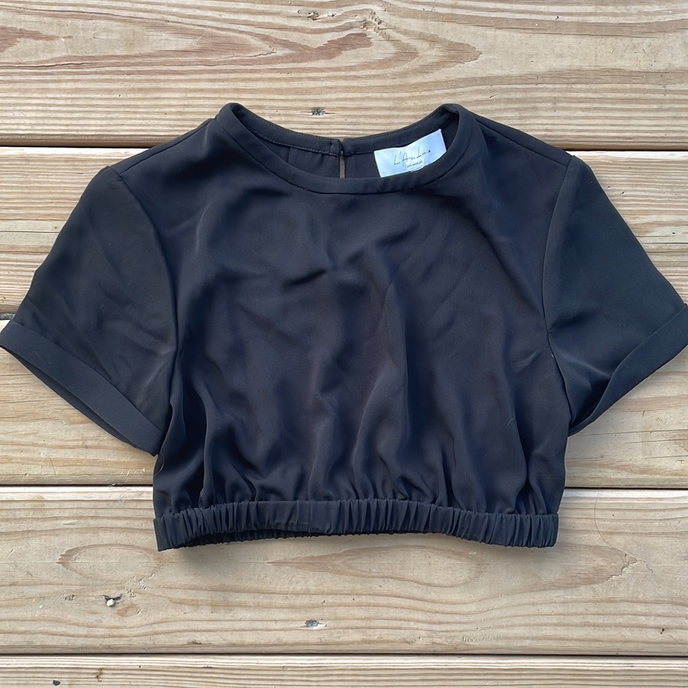 L'Academie Black Weronika Crop Top